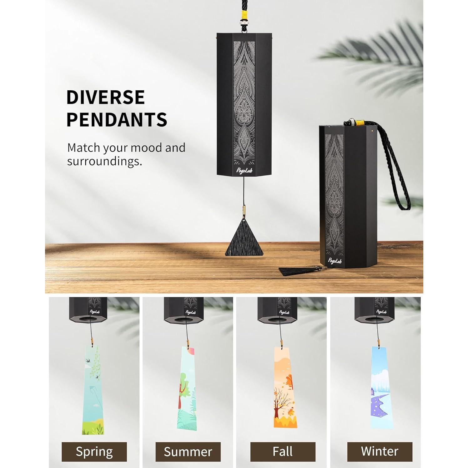 Campana de Viento POGOLAB Octagonal Dm para Meditación