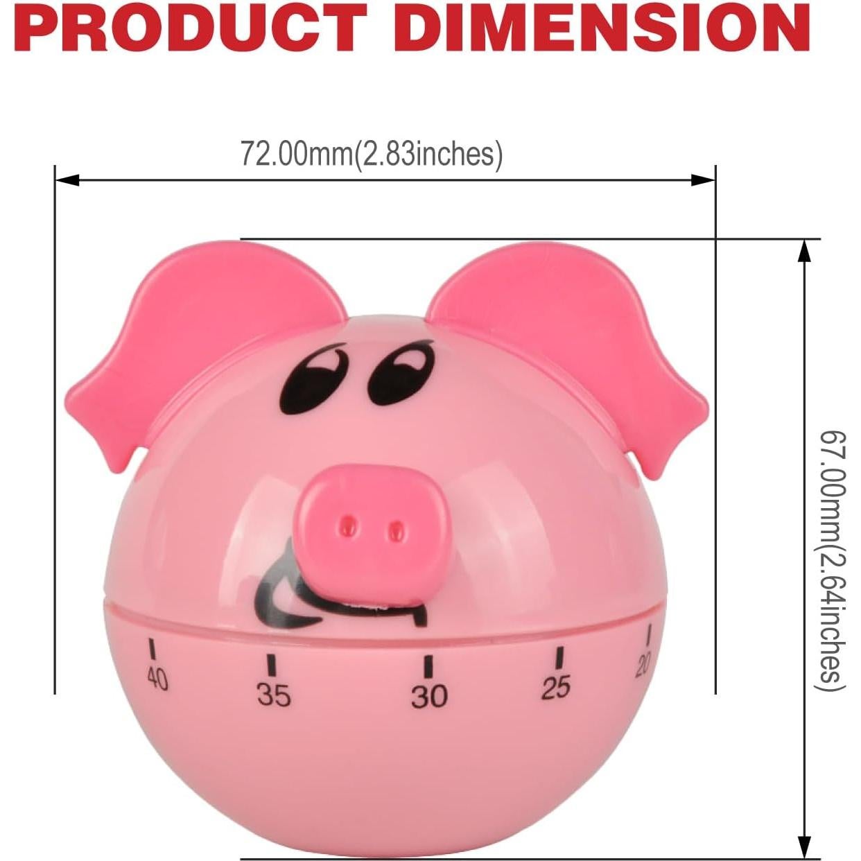 Temporizador Mecánico RileyFine WG013 Cerdito Rosa 60 Min