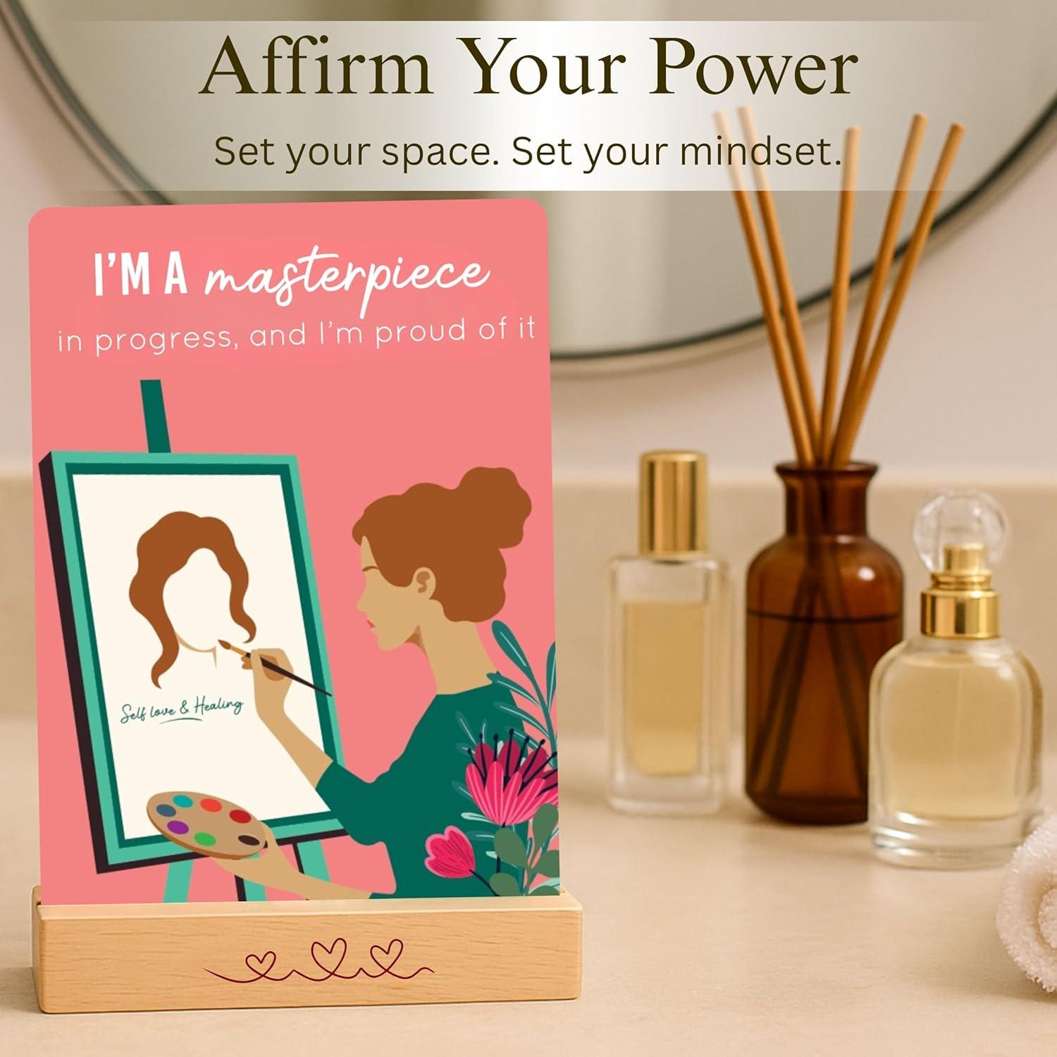 Tarjetas de Afirmación Enqli para Mujeres - 44 Citas de Empoderamiento