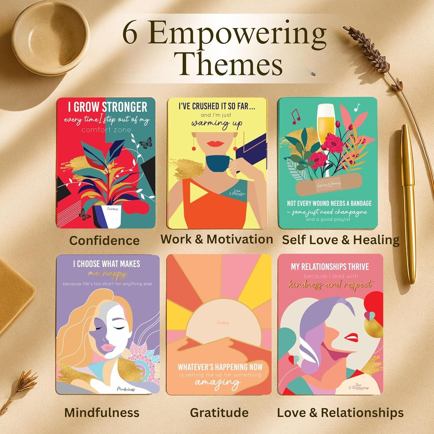 Tarjetas de Afirmación Enqli para Mujeres - 44 Citas de Empoderamiento