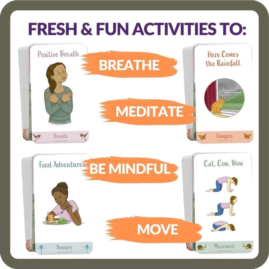 Tarjetas de Mindfulness para Niños - Historias de Yoga - 45 Ejercicios