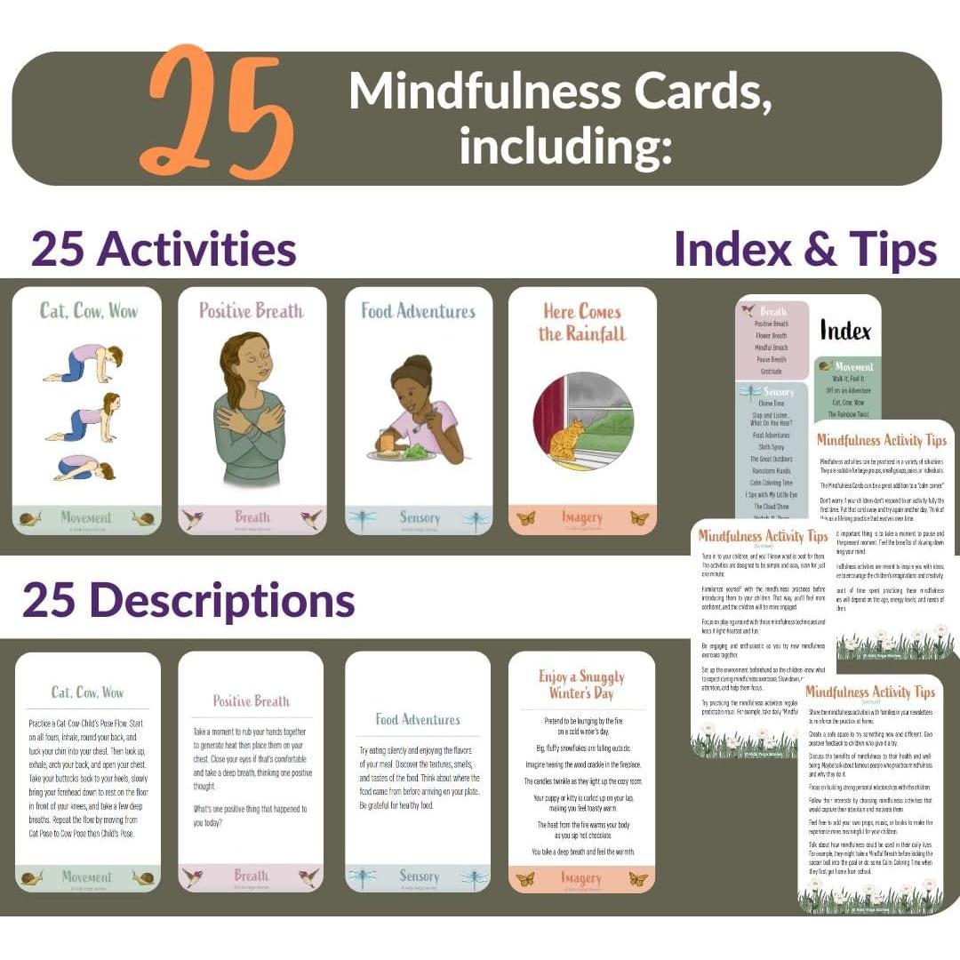 Tarjetas de Mindfulness para Niños - Historias de Yoga - 45 Ejercicios