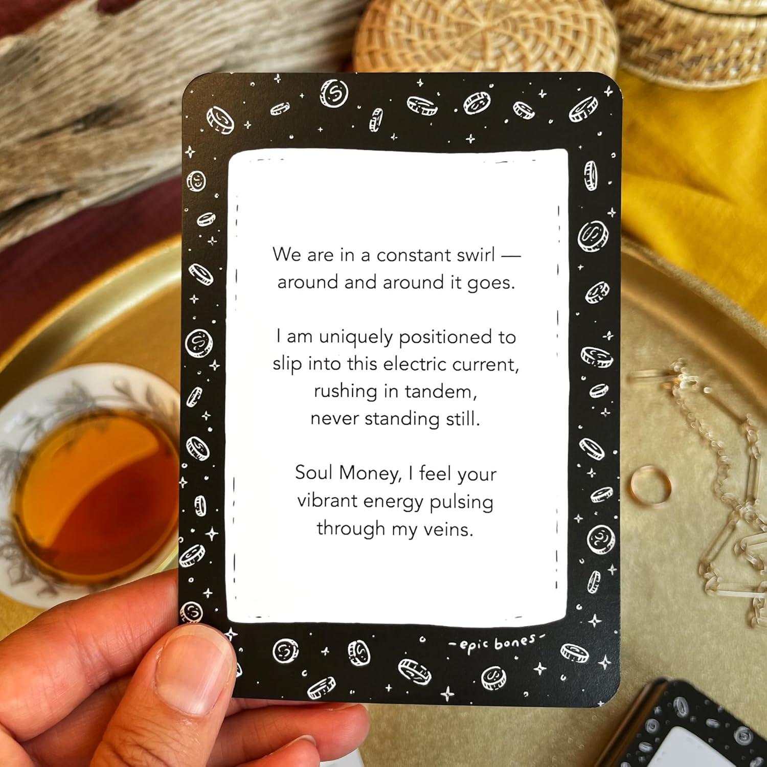Cartas Oráculo de Dinero Epic Bones - Afirmaciones de Abundancia