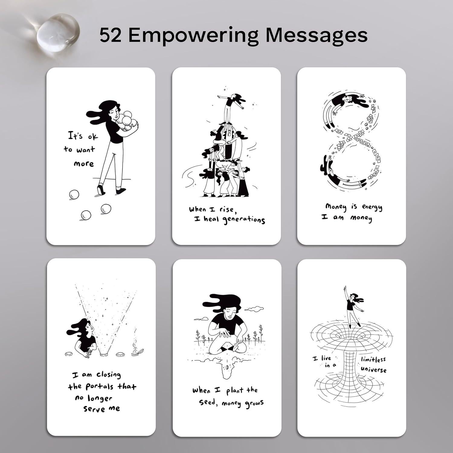 Cartas Oráculo de Dinero Epic Bones - Afirmaciones de Abundancia