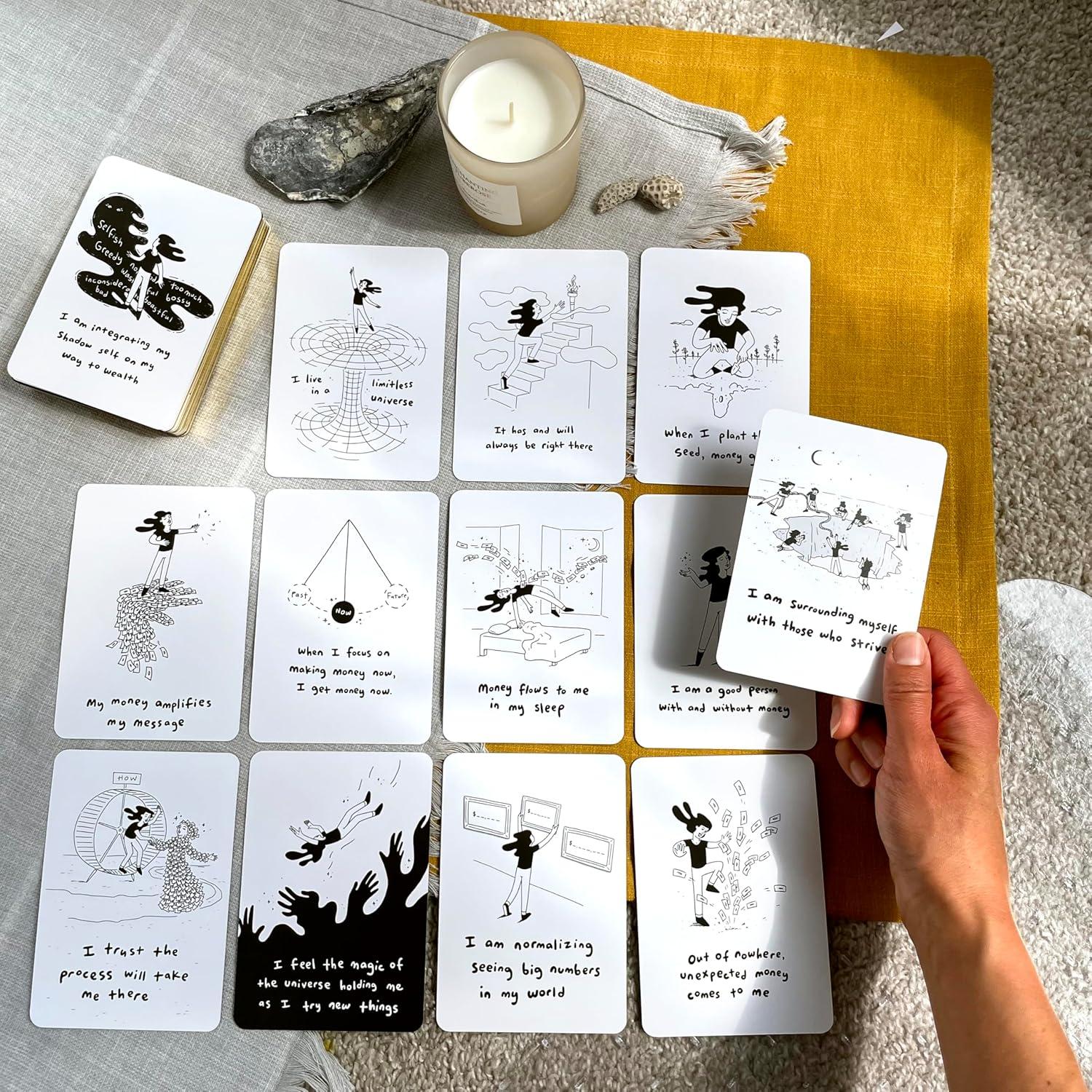 Cartas Oráculo de Dinero Epic Bones - Afirmaciones de Abundancia