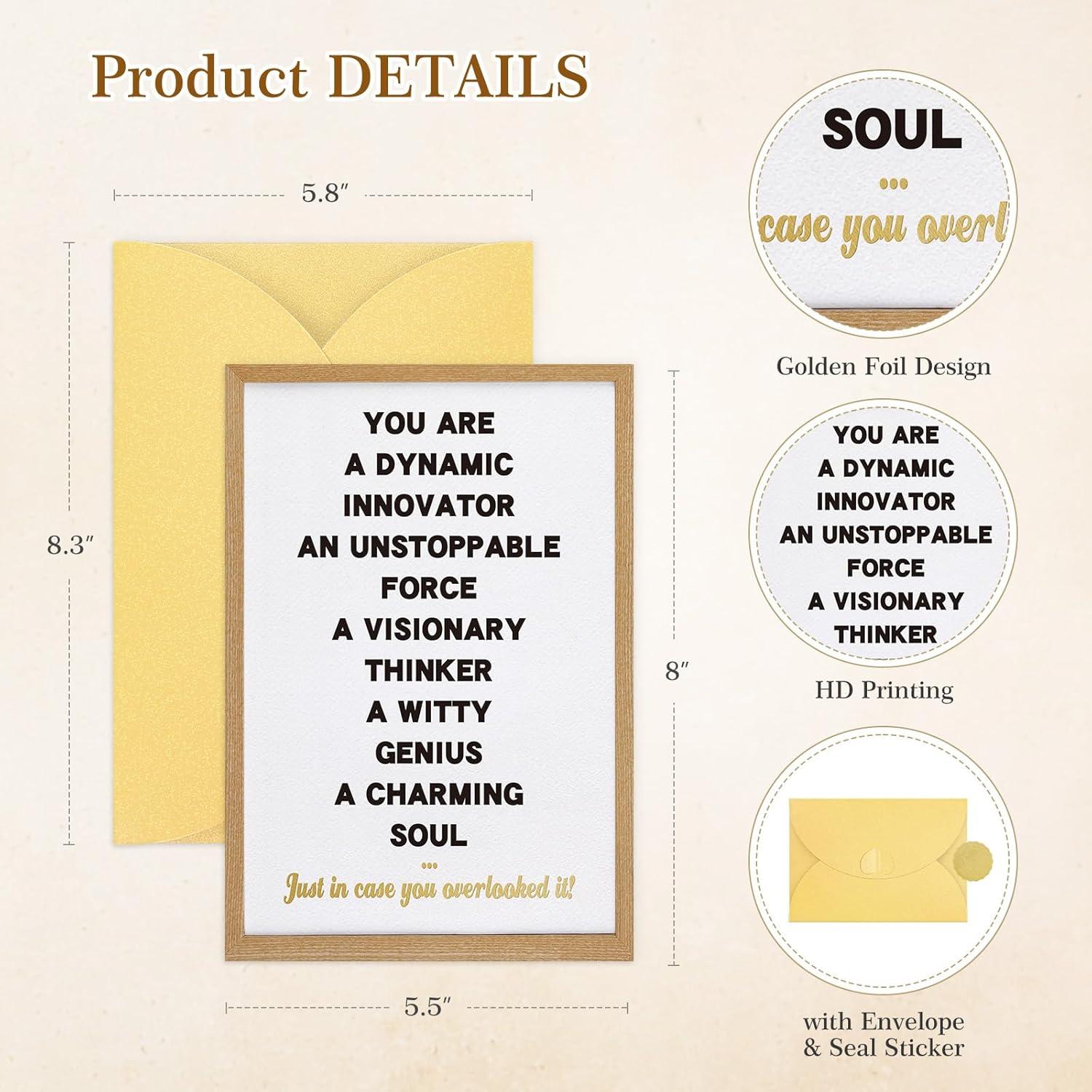 Tarjeta de Afirmaciones FLYAB 5.5x8" con Sobre Dorado