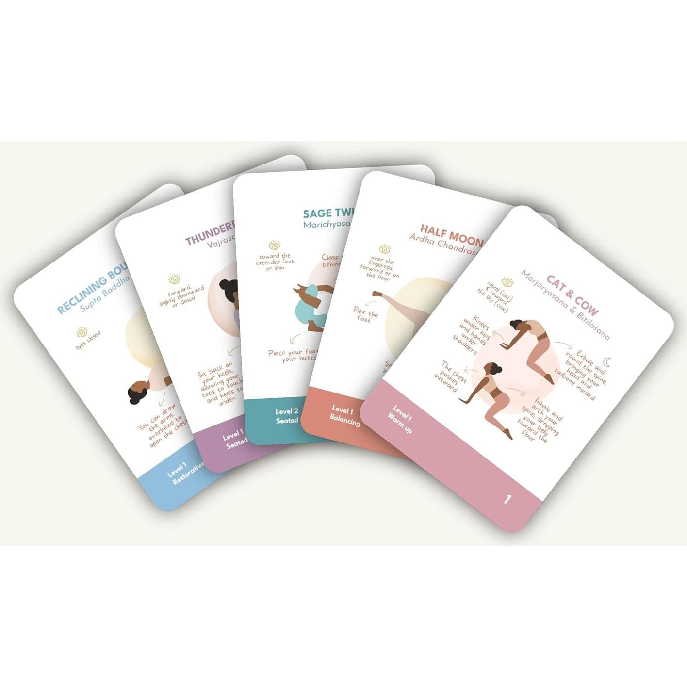 Baraja de Cartas de Asanas de Yoga Holistic Atelier - 70 Cartas Ilustradas