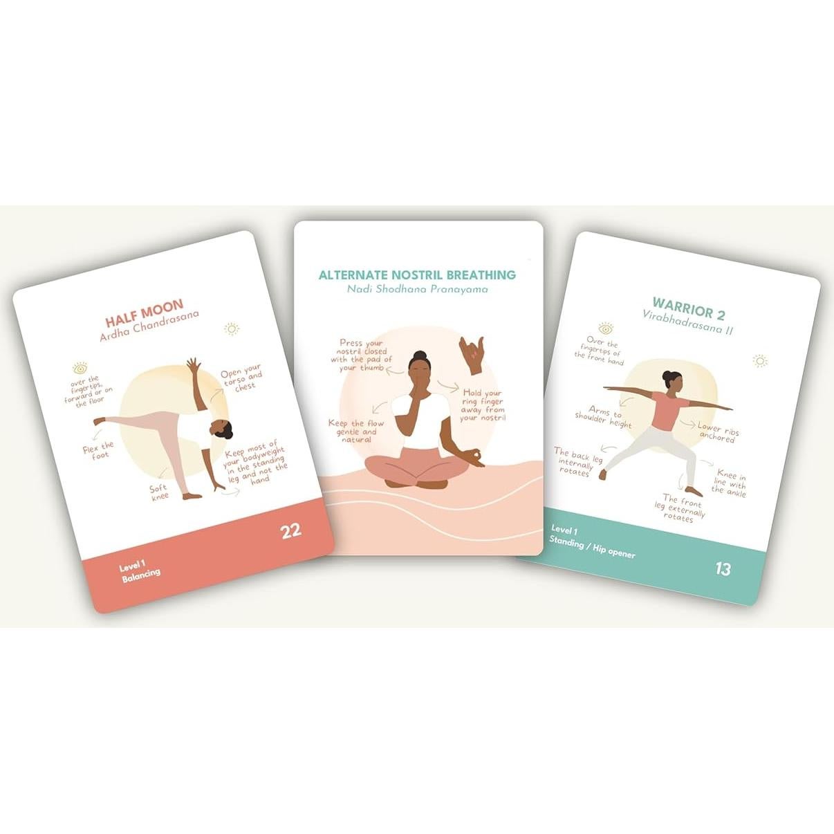 Baraja de Cartas de Asanas de Yoga Holistic Atelier - 70 Cartas Ilustradas