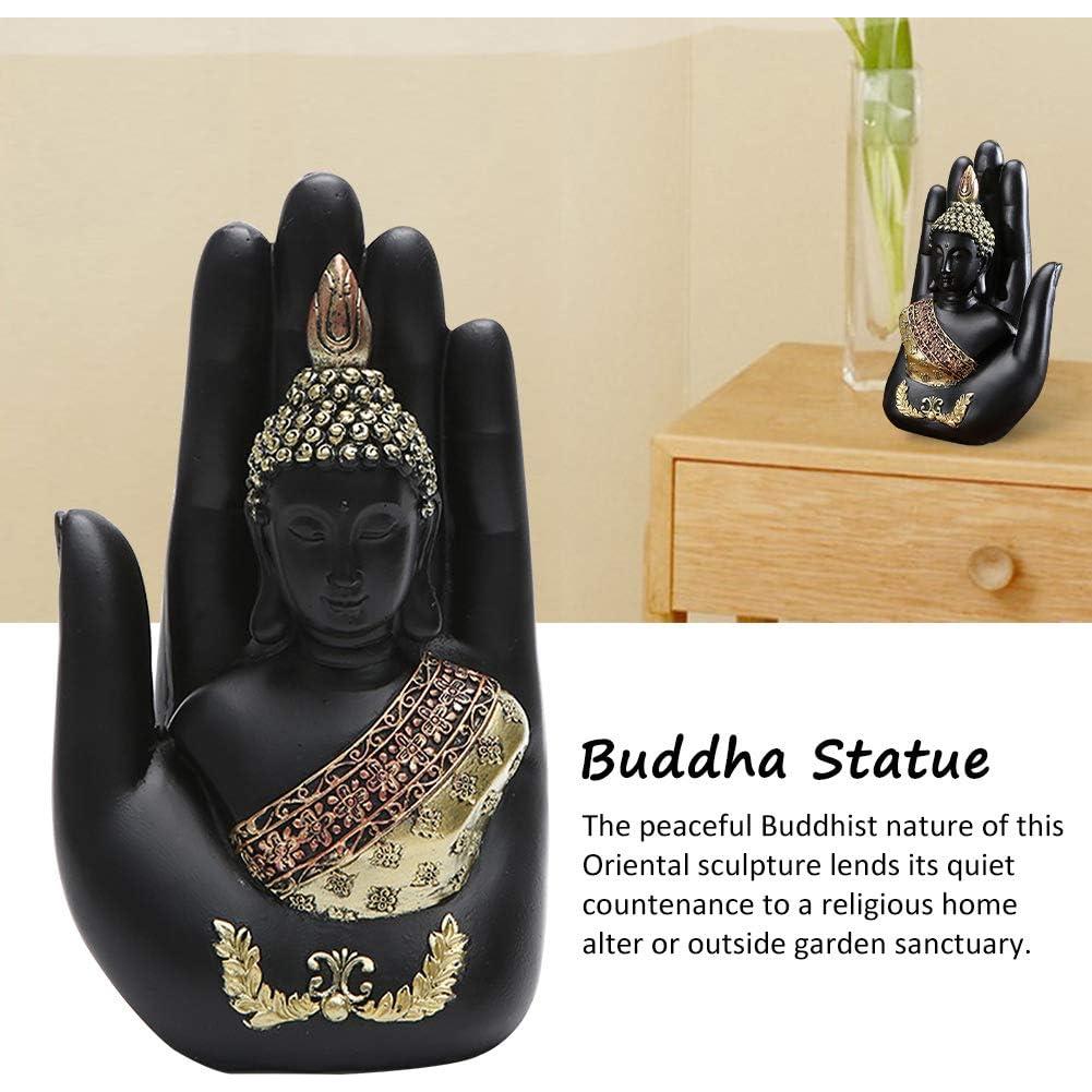 Estatua de Buda Tailandés Meditando en Resina Negra 18cm