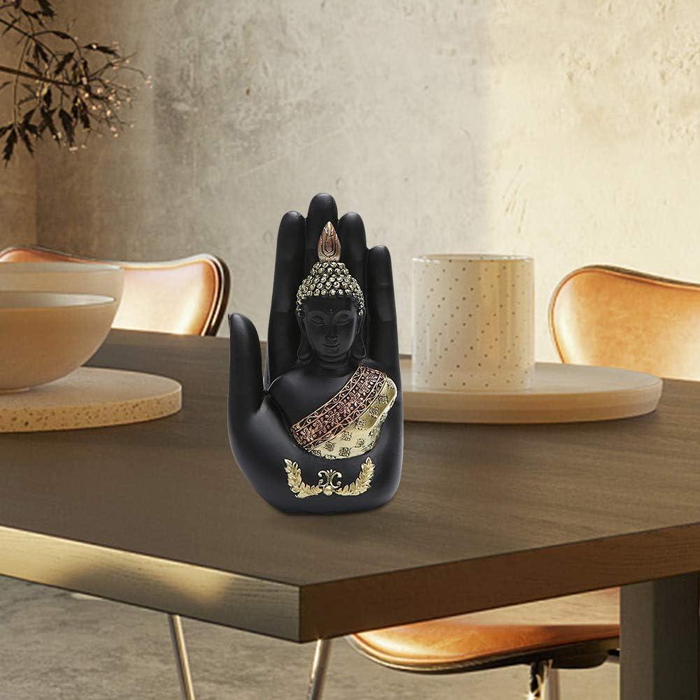 Estatua de Buda Tailandés Meditando en Resina Negra 18cm