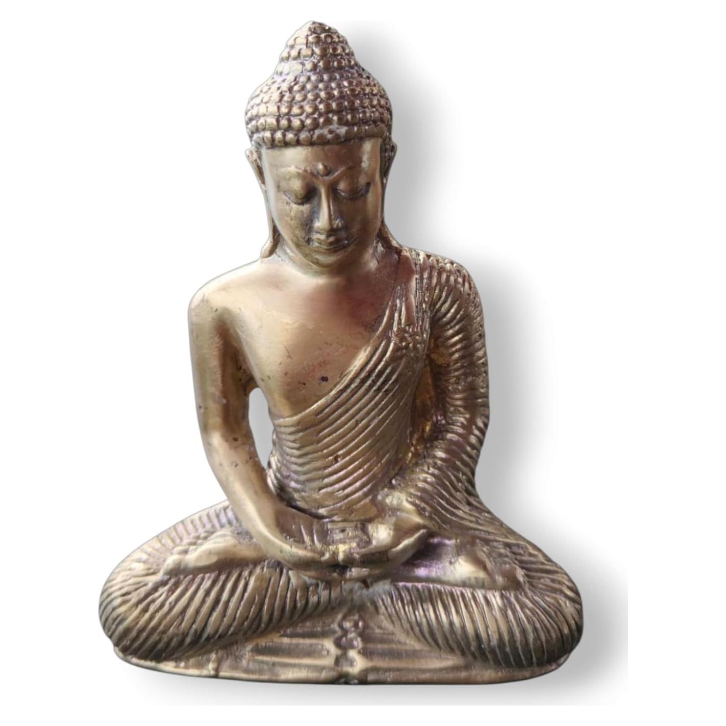 Estatua de Buda de Bronce Hecha a Mano - 13 cm Bali