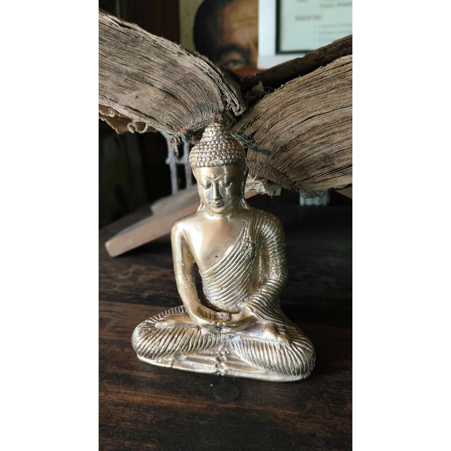 Estatua de Buda de Bronce Hecha a Mano - 13 cm Bali