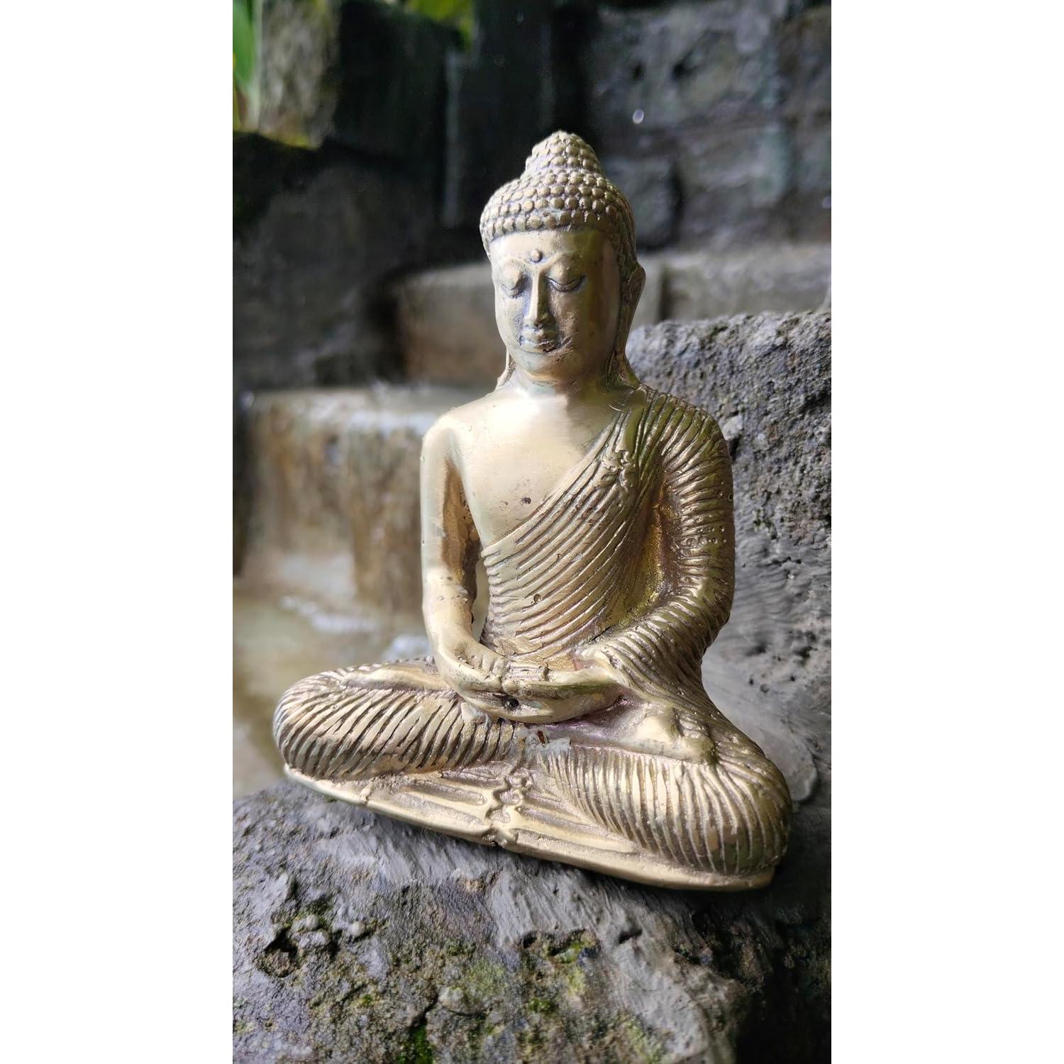Estatua de Buda de Bronce Hecha a Mano - 13 cm Bali