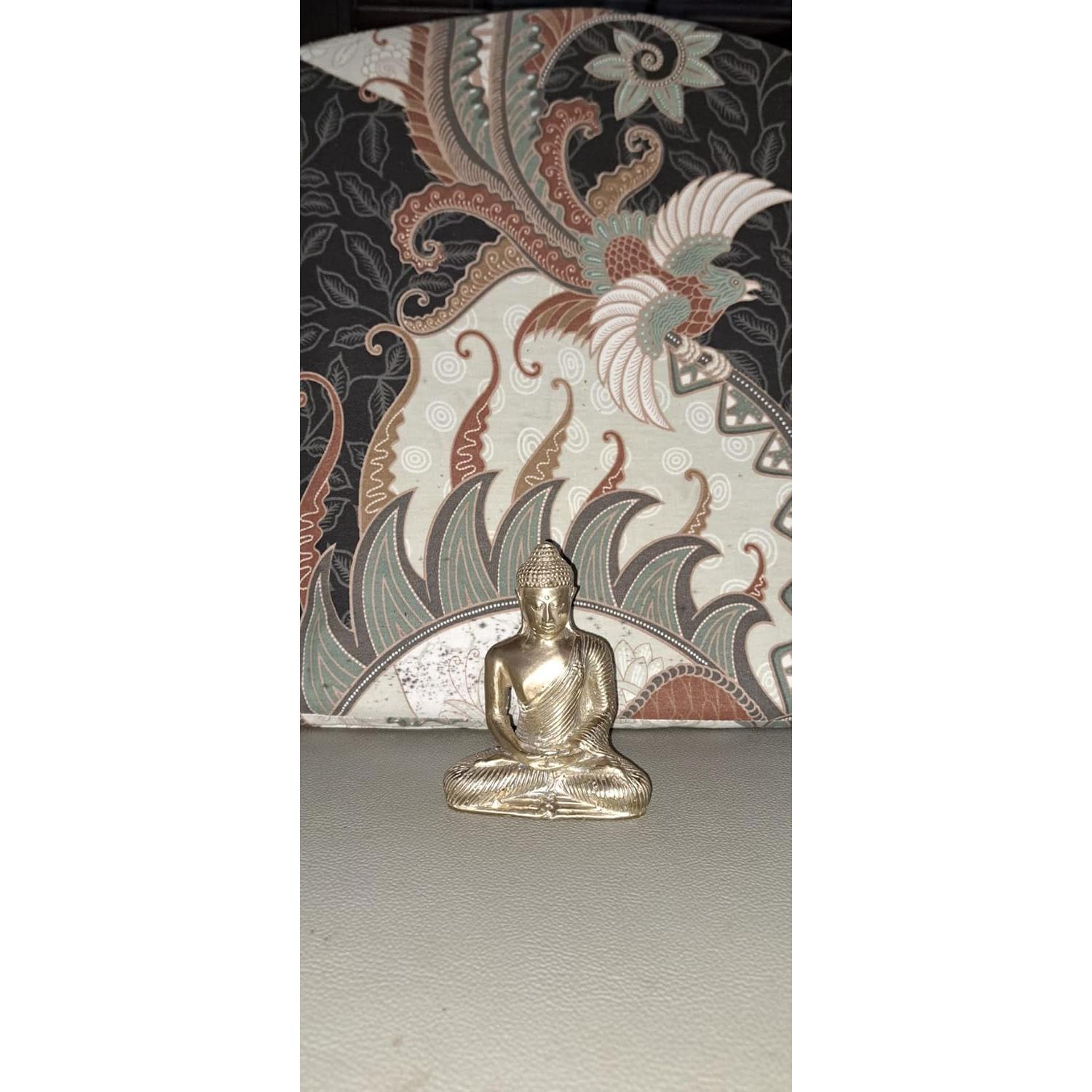 Estatua de Buda de Bronce Hecha a Mano - 13 cm Bali