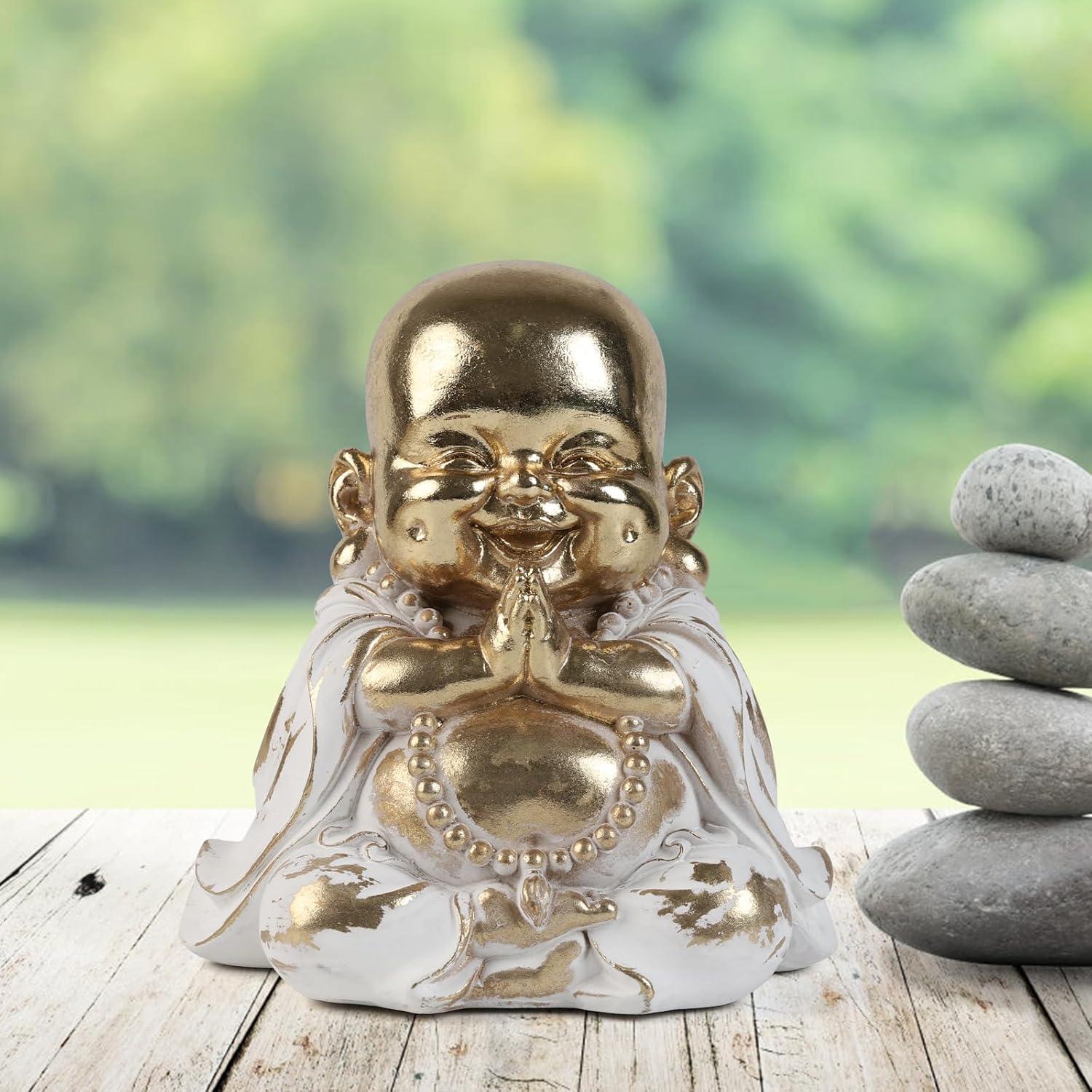 Estatua de Buda Maitreya Dorado 20.8 cm - Suoedd