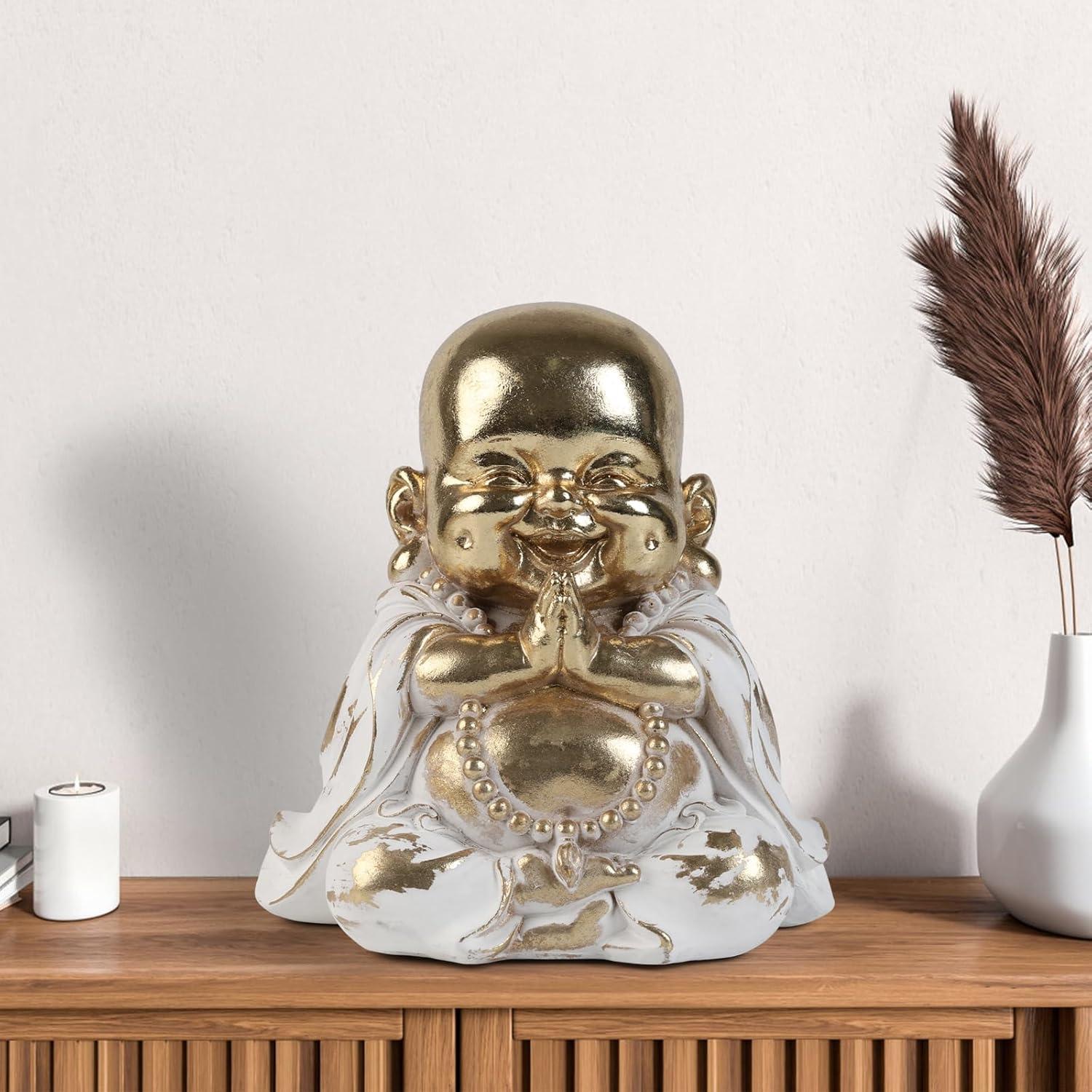 Estatua de Buda Maitreya Dorado 20.8 cm - Suoedd