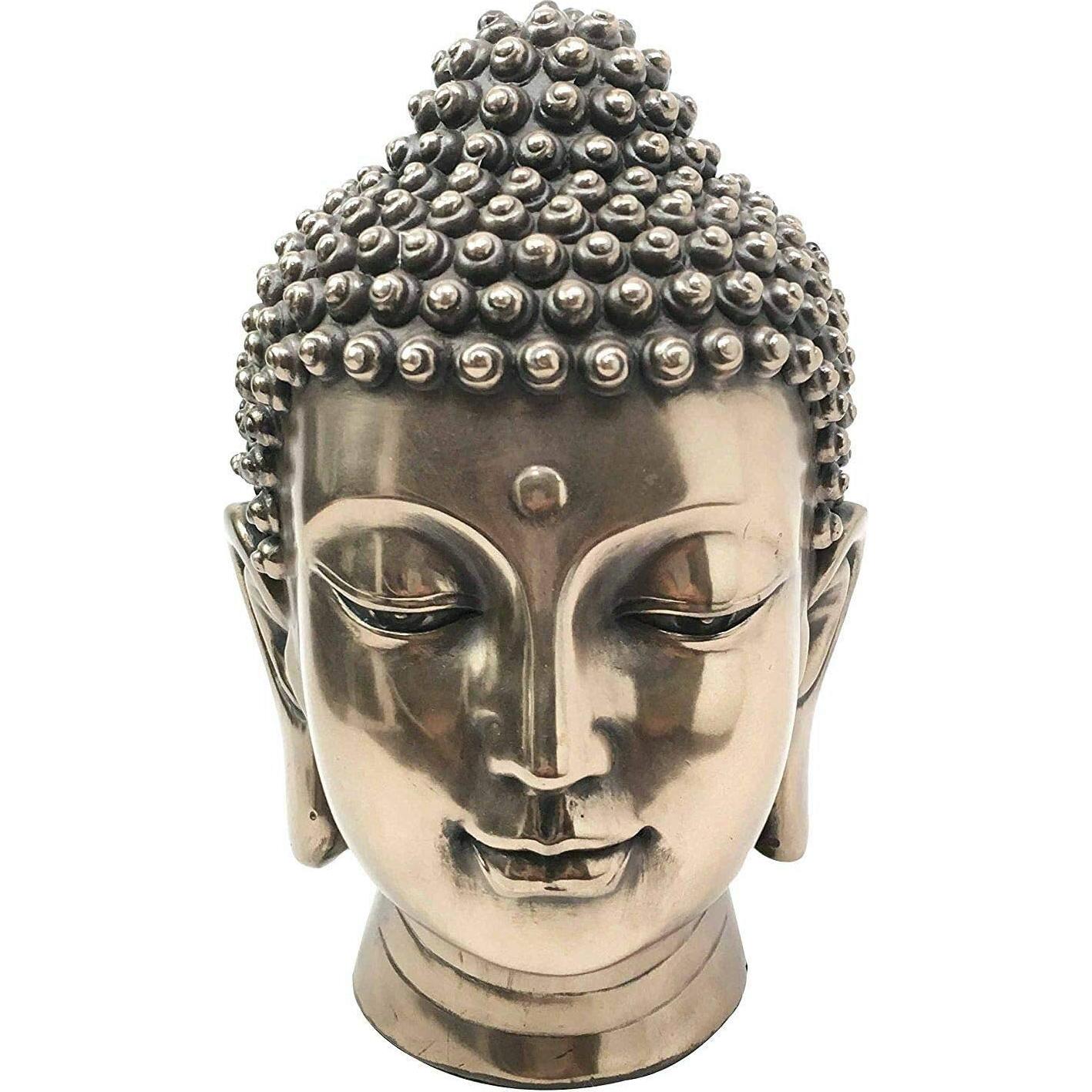 Estatua de Cabeza de Buda en Bronce PTC 10.8x11.4x16.5 cm