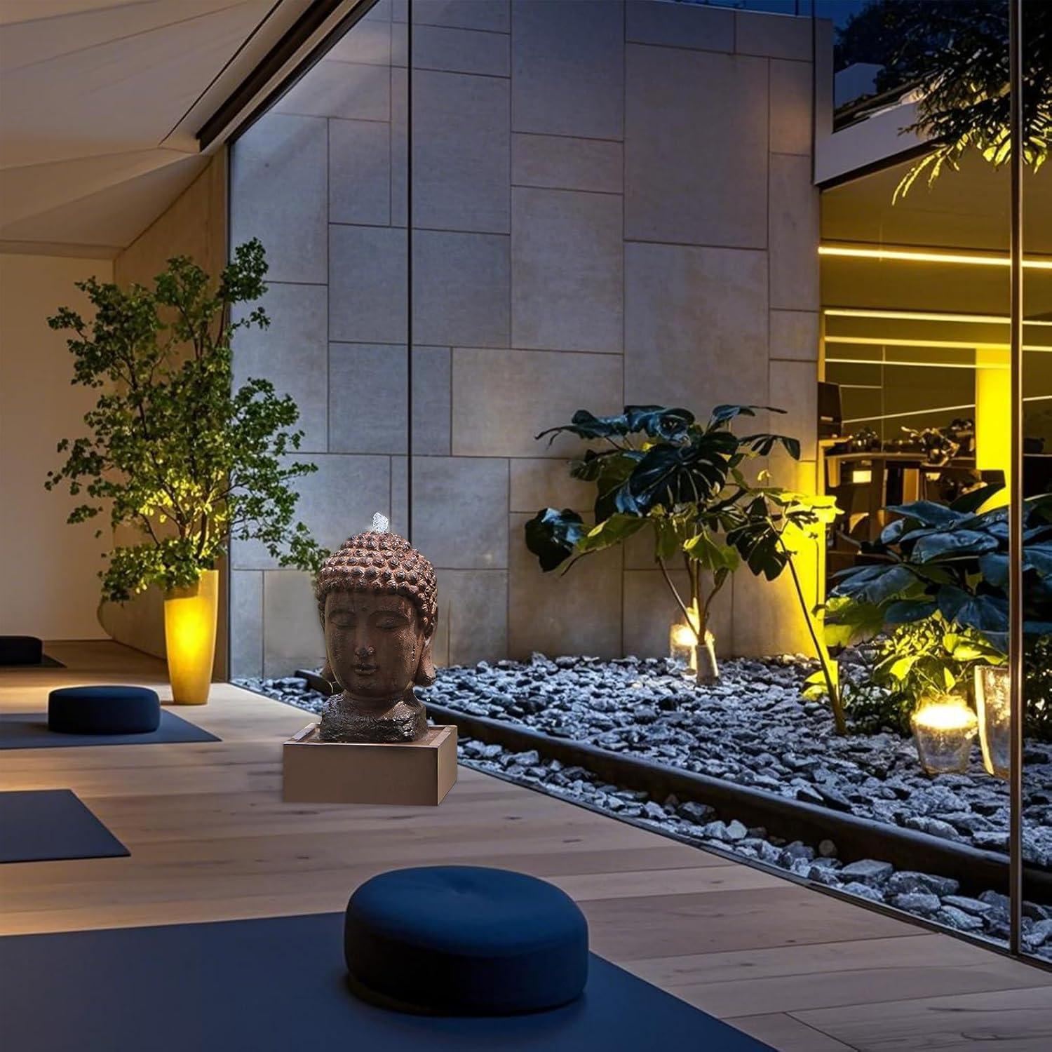 Fuente de Agua Buda Grande SAC 56 cm Fibra de Vidrio LED