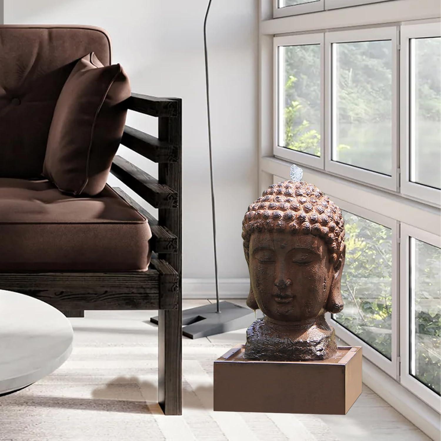 Fuente de Agua Buda Grande SAC 56 cm Fibra de Vidrio LED