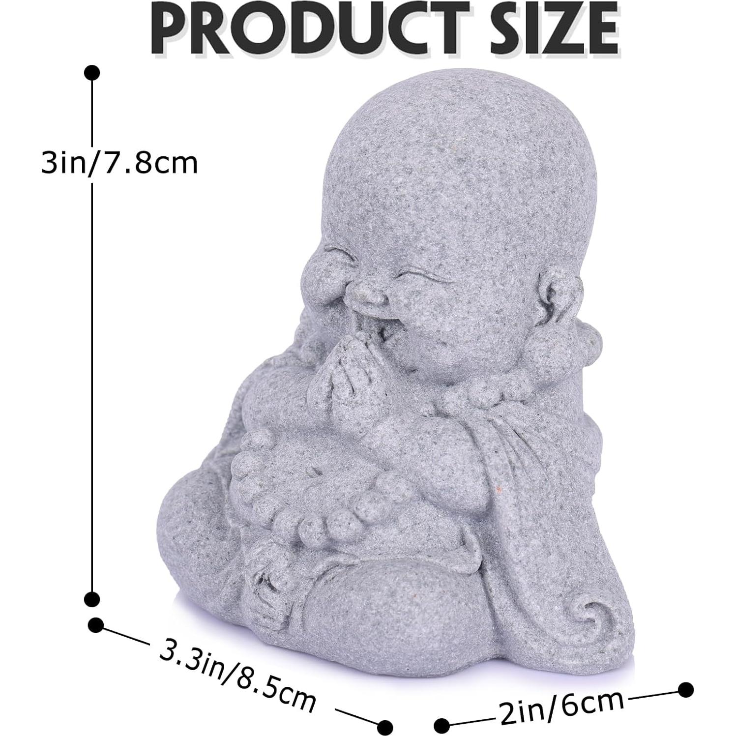 Estatua de Buda Riendo Mini QIANLING 8.4 cm Resina Decorativa