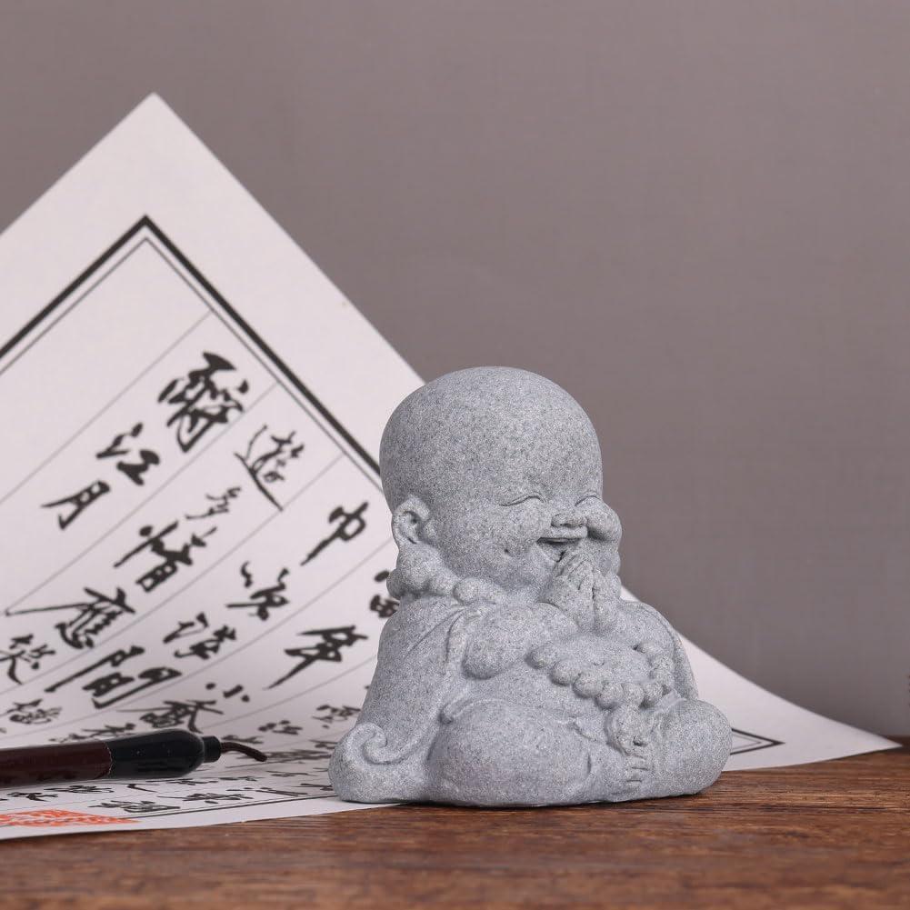 Estatua de Buda Riendo Mini QIANLING 8.4 cm Resina Decorativa