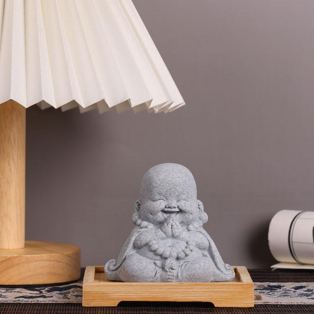 Estatua de Buda Riendo Mini QIANLING 8.4 cm Resina Decorativa