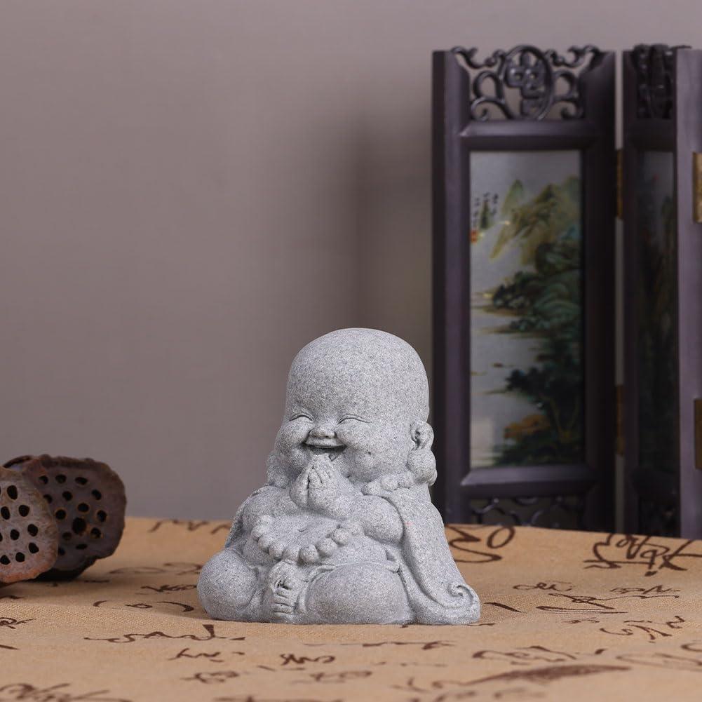 Estatua de Buda Riendo Mini QIANLING 8.4 cm Resina Decorativa