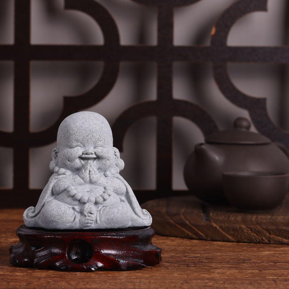 Estatua de Buda Riendo Mini QIANLING 8.4 cm Resina Decorativa