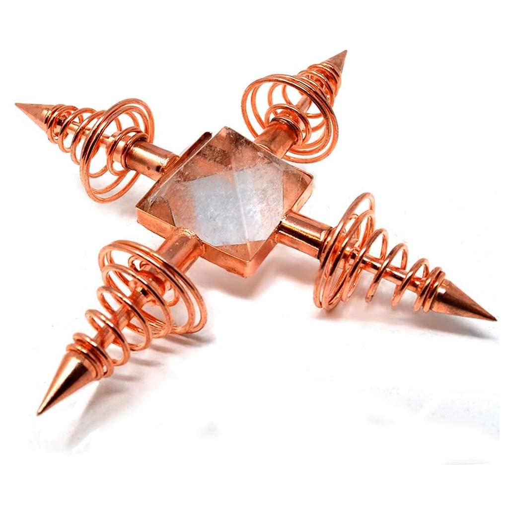 Generador de Energía Espiritual Cobre con Pirámide de Cuarzo