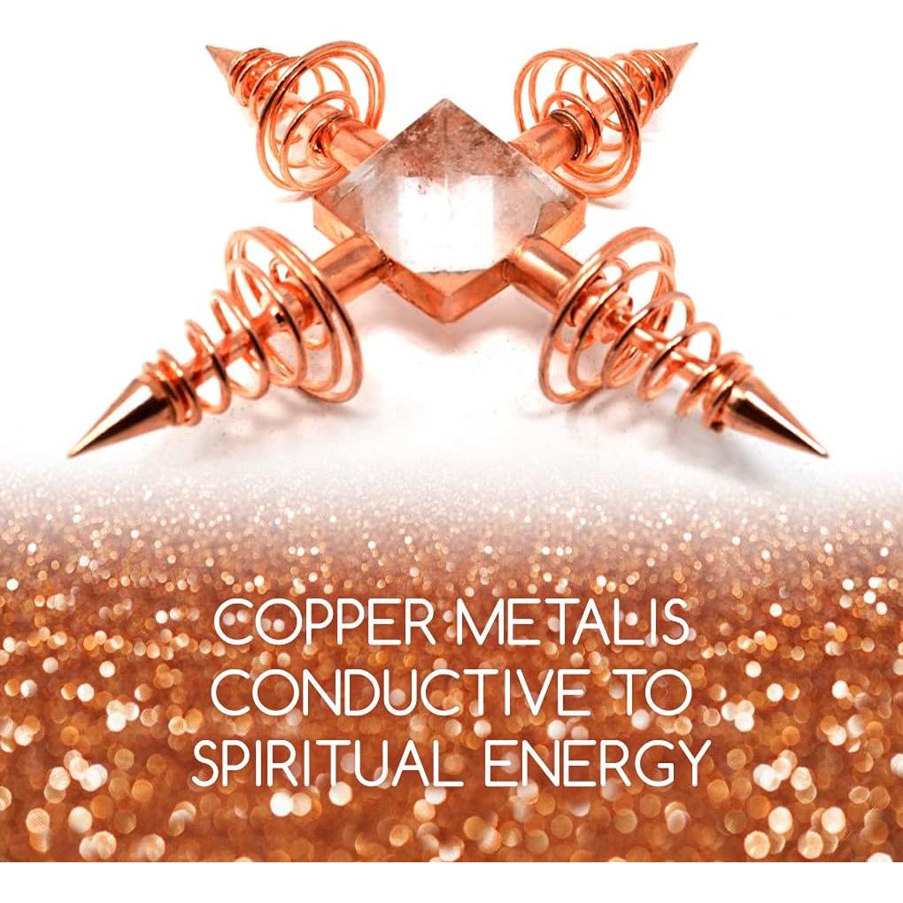 Generador de Energía Espiritual Cobre con Pirámide de Cuarzo