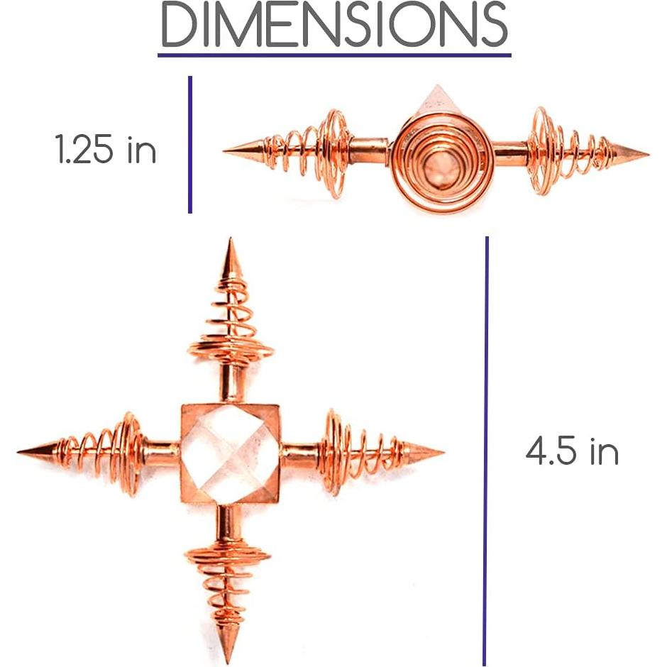 Generador de Energía Espiritual Cobre con Pirámide de Cuarzo