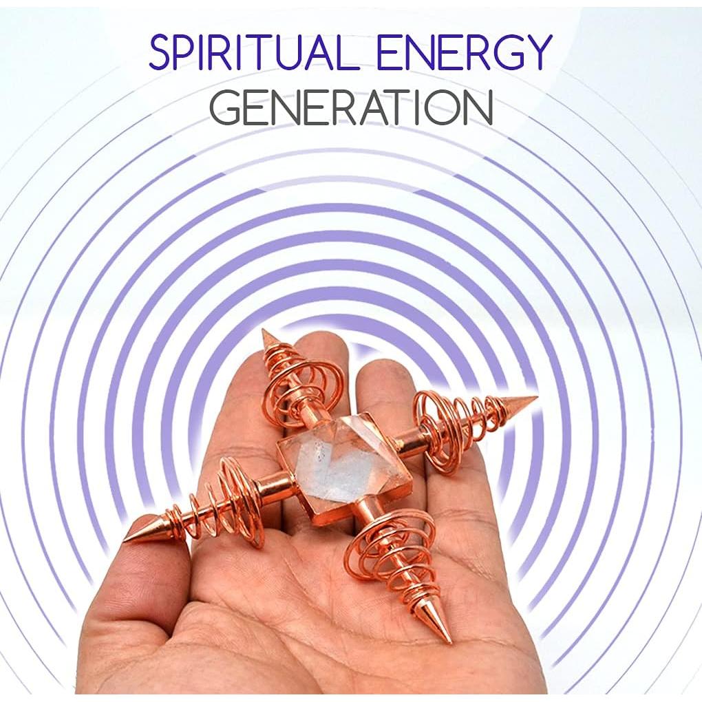 Generador de Energía Espiritual Cobre con Pirámide de Cuarzo