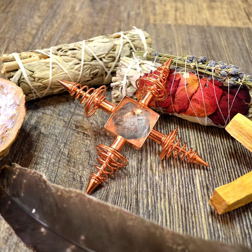 Generador de Energía Espiritual Cobre con Pirámide de Cuarzo