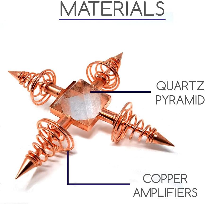Generador de Energía Espiritual Cobre con Pirámide de Cuarzo