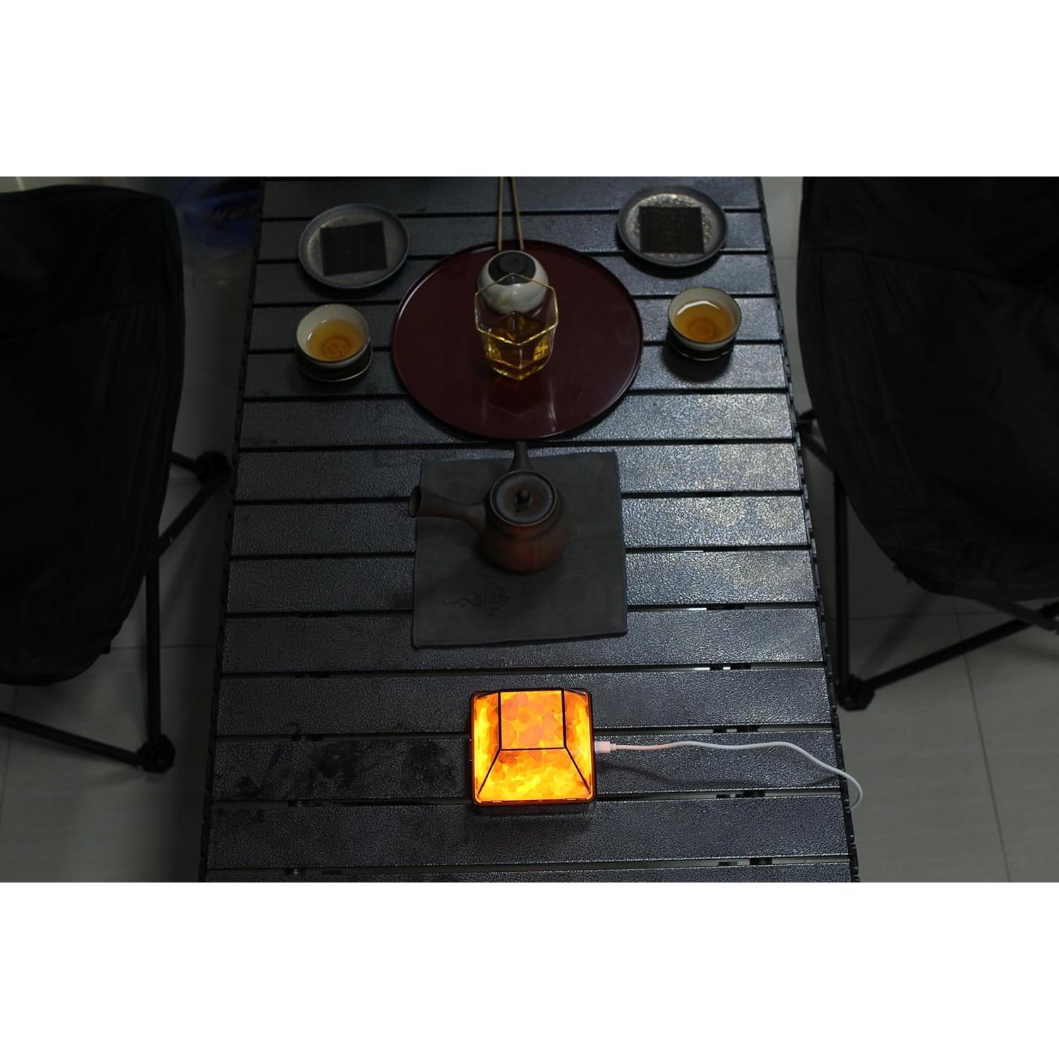 Lámpara de Sal del Himalaya HISUNY Táctil LED Rosa USB 5W