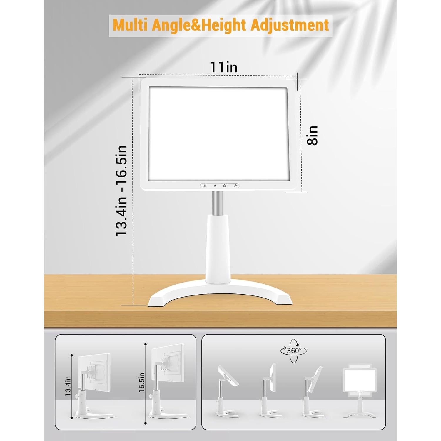 Lámpara de Terapia de Luz LED TroupePal 12000 Lux 3 en 1