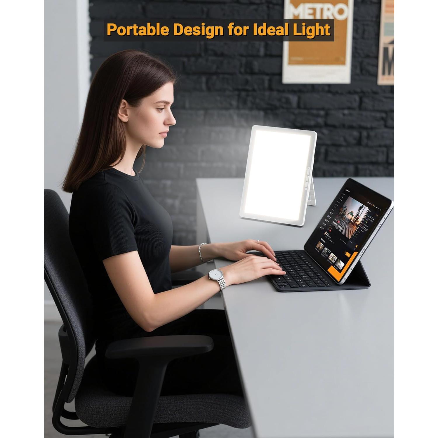 Lámpara de Terapia de Luz LED TroupePal 12000 Lux 3 en 1