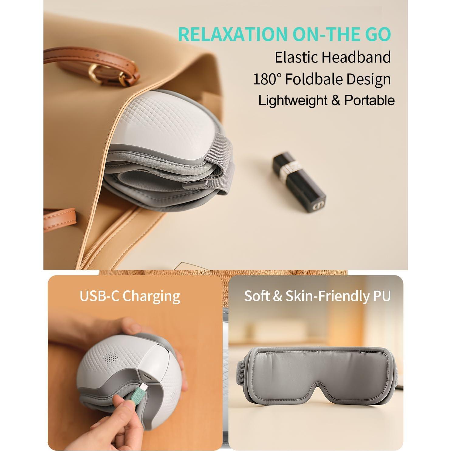 Masajeador de Ojos SKG ES300 con Calor y Música, Plegable