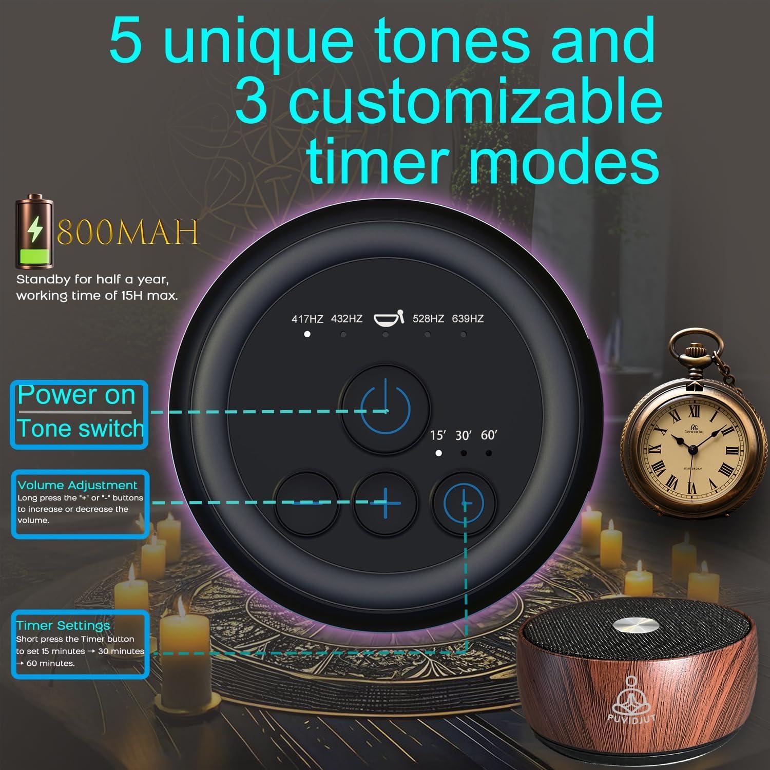 Máquina de Sonido de Meditación PUVIDJUT M3 - 5 Tonos, 3 Temporizadores