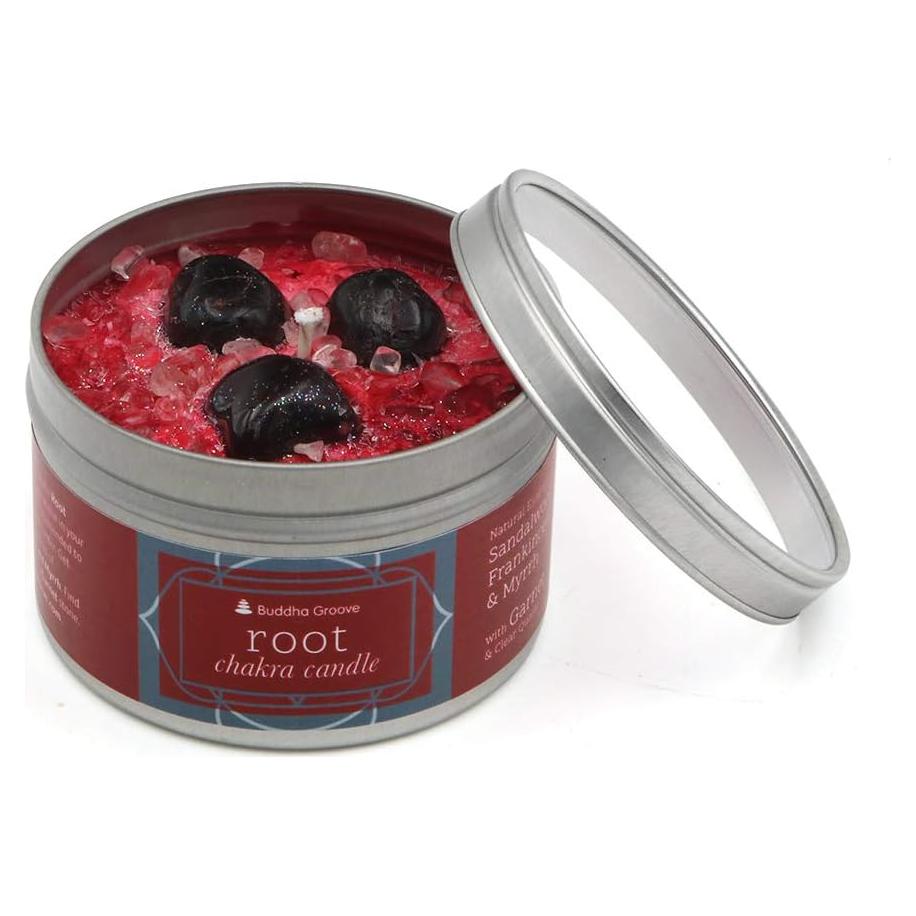 Vela Chakra Raíz Buddha Groove 226.8 g Cera de Soja Esencial
