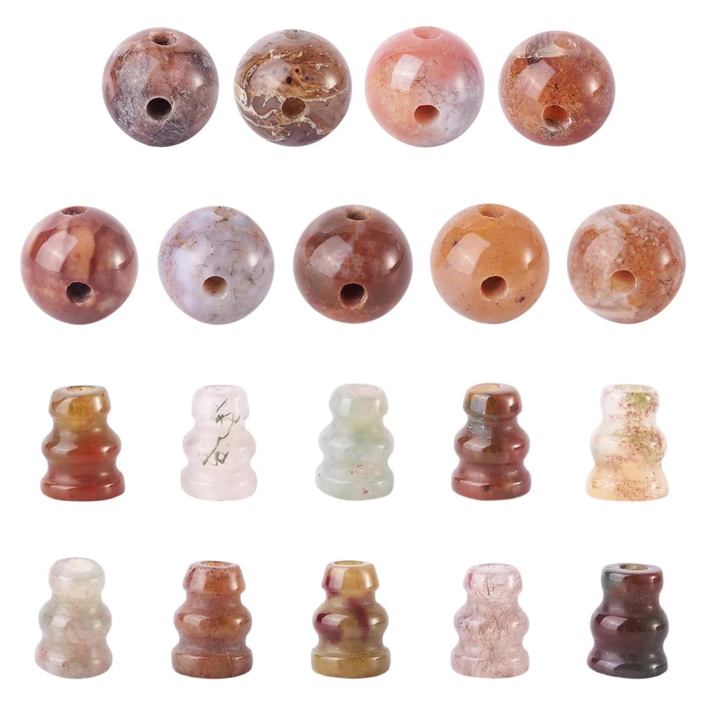 Perlas Guru de Ágata India Craftdady 10 Juegos 16.5-18mm