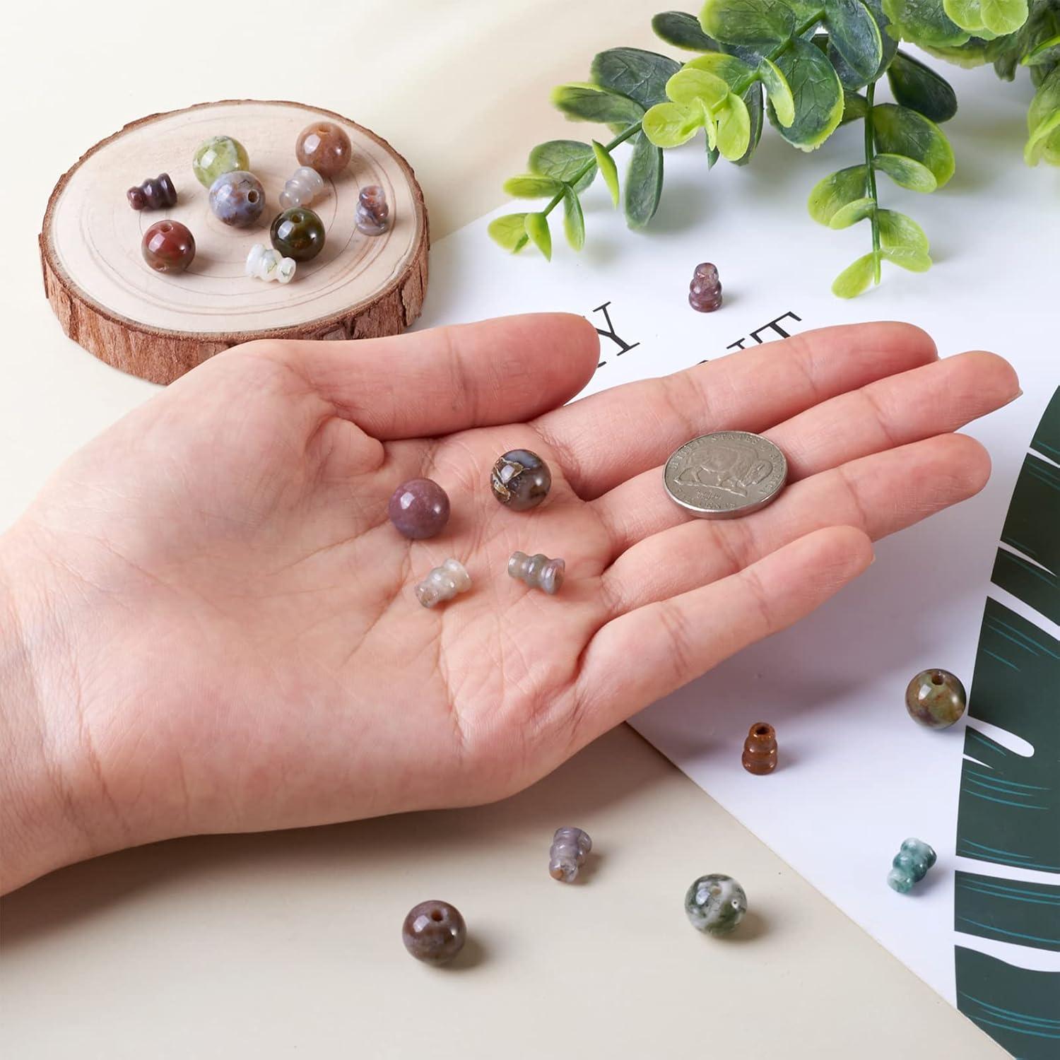 Perlas Guru de Ágata India Craftdady 10 Juegos 16.5-18mm