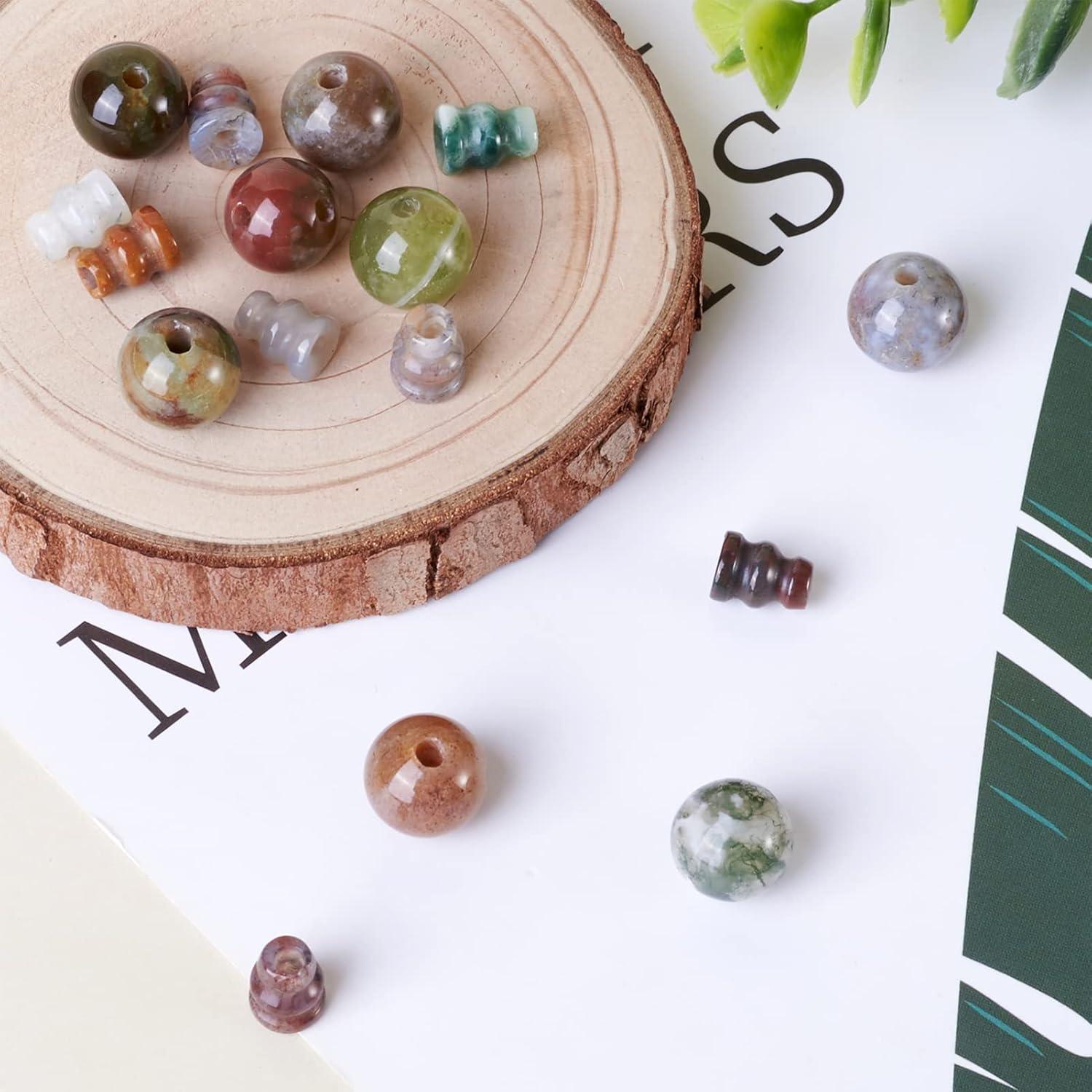 Perlas Guru de Ágata India Craftdady 10 Juegos 16.5-18mm