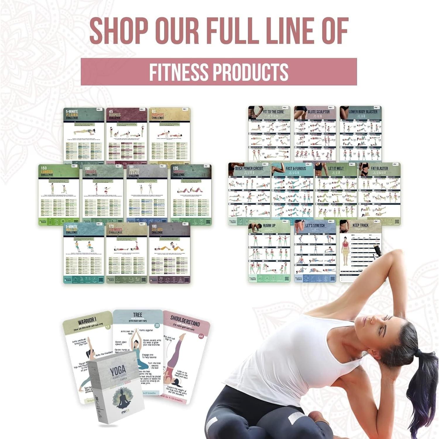 Baraja de Tarjetas de Yoga Merka - 50 Posturas en Sánscrito