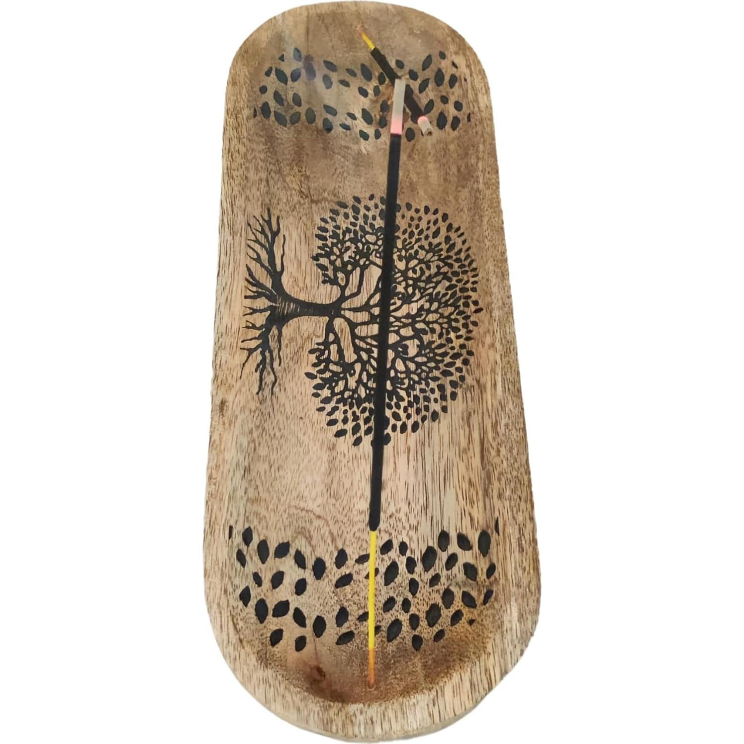 Soporte de Incienso de Madera VANIYA CRAFTS Barco 28x10 cm