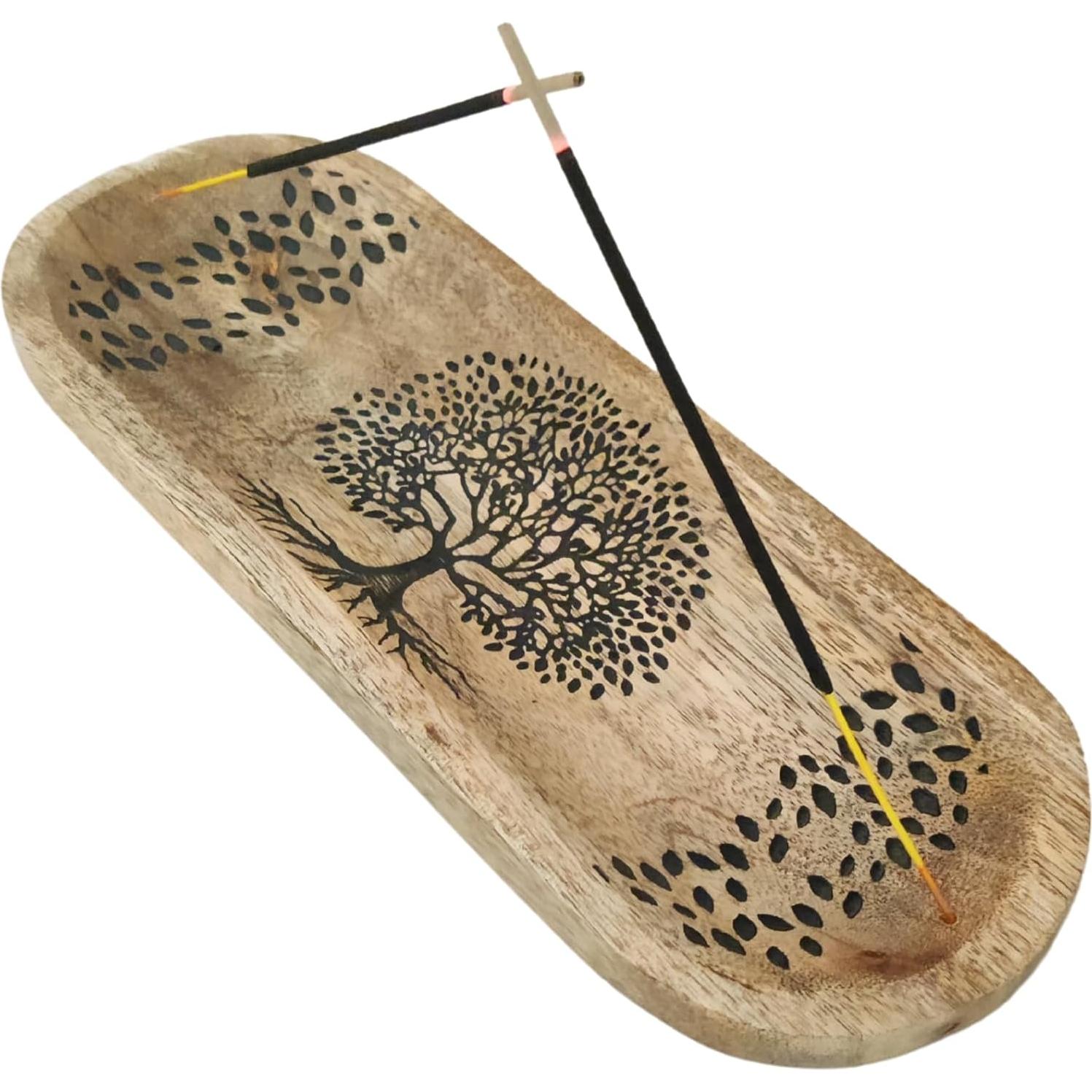 Soporte de Incienso de Madera VANIYA CRAFTS Barco 28x10 cm