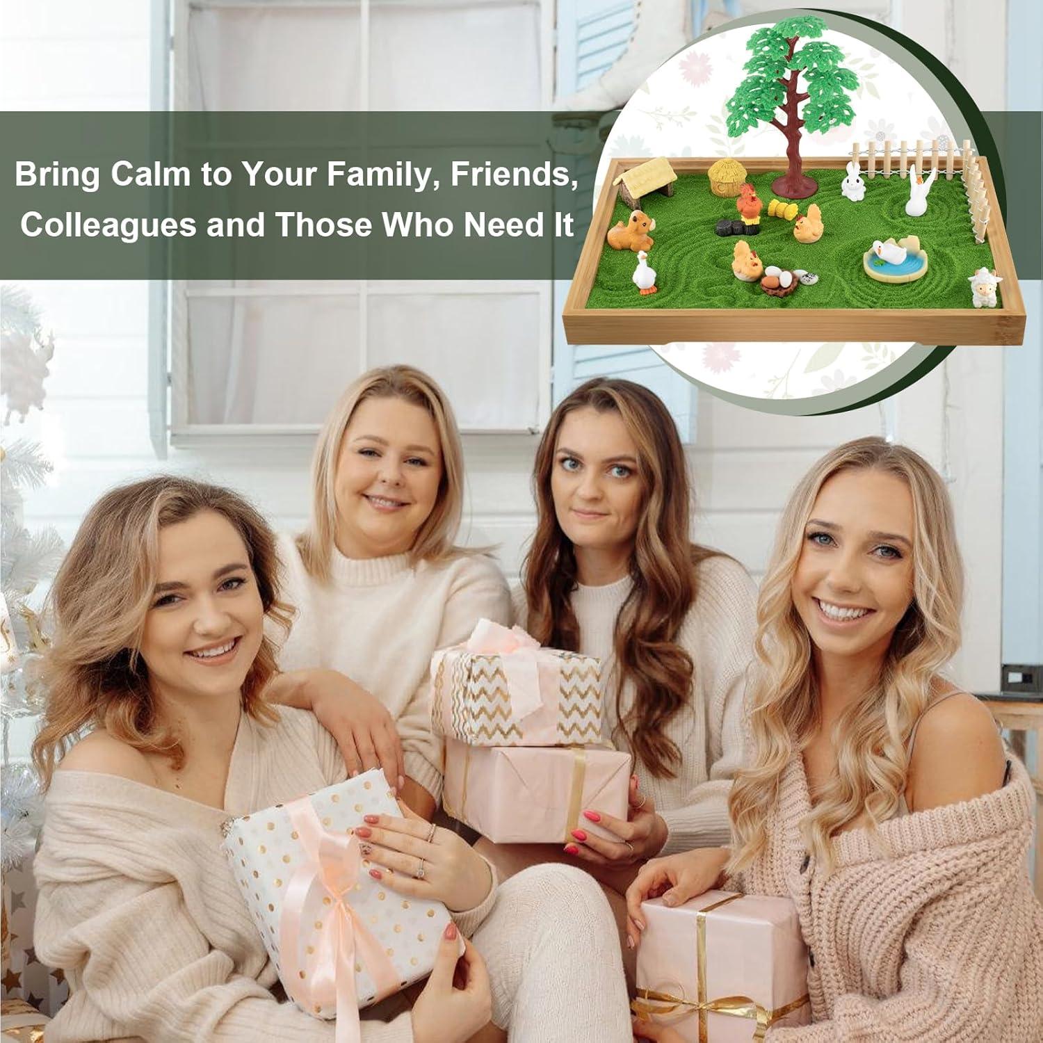 Kit Jardín Zen 31 Pcs YSSPOY con Bandeja Madera y Rastrillo