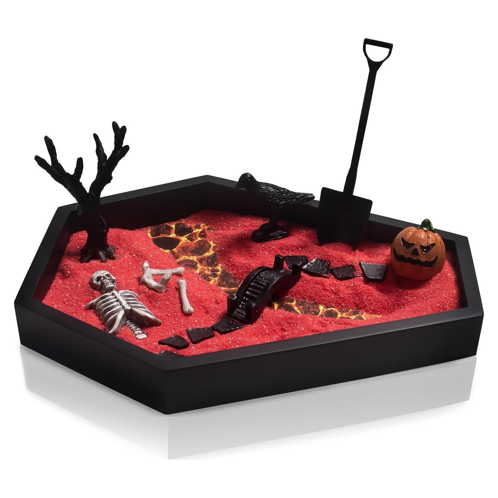 Jardín Zen Ataúd Melonva 22.86x17.78cm Decoración Halloween