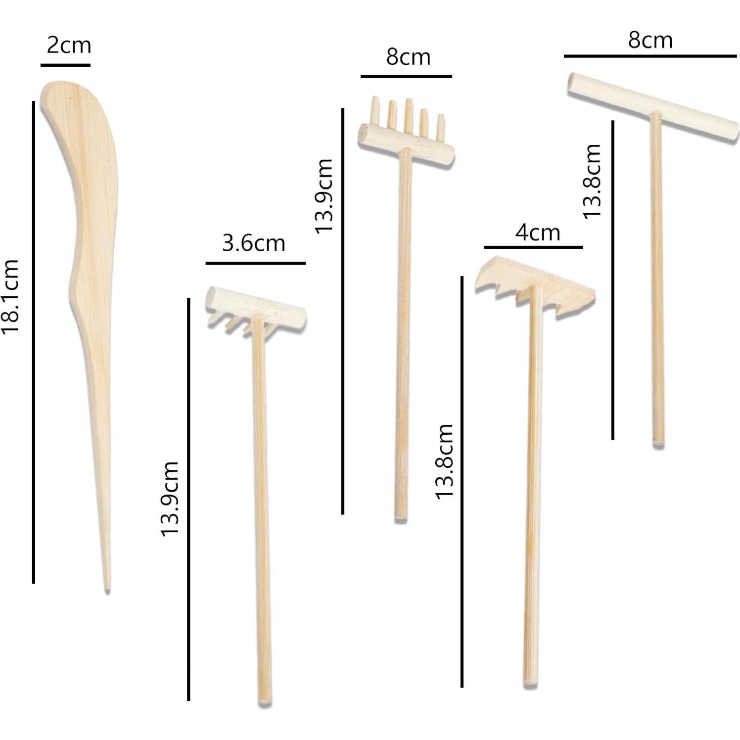 5 Herramientas de Rastrillo de Jardín Zen YAFIYGI Miniatura
