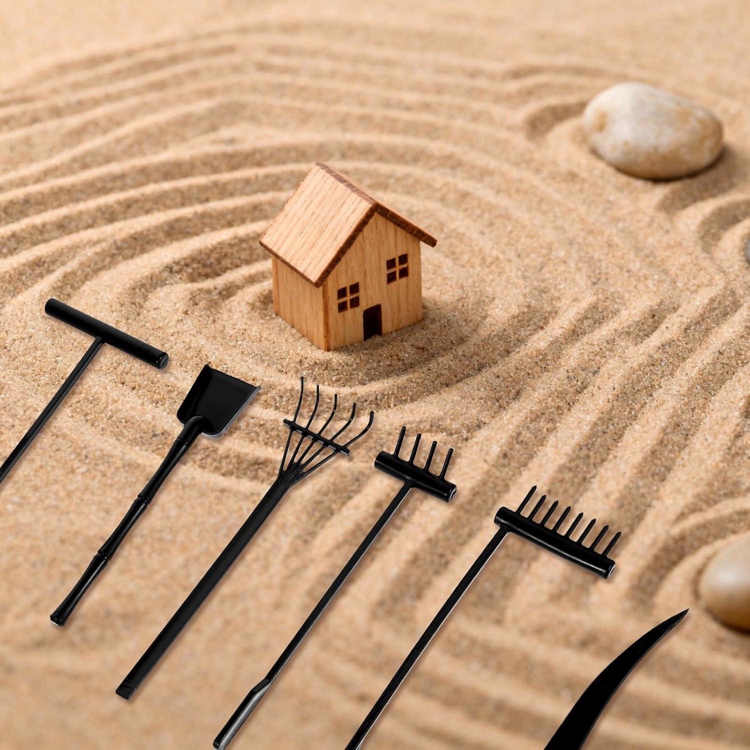 Kit de Jardín Zen Mini LIQWEI 6 Piezas Accesorios Relax